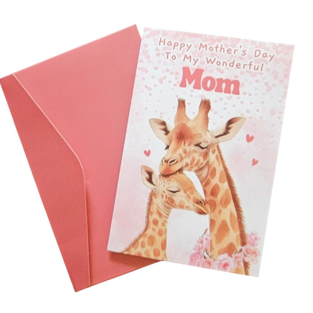 Cute Giraffe Mother’s Day Card Birthday Card for Mom Mum from Kids